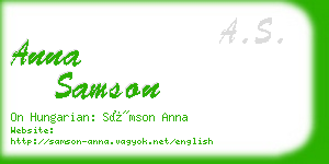 anna samson business card